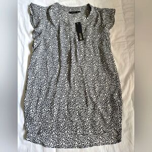 NWT Animial Print Ladies Black And White Blouse Size Small